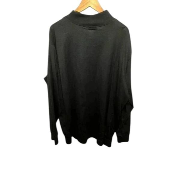 Lands' End Super-T Black Mock Neck Long Sleeve Shirt – Men’s XXL 50-52 Cotton - Picture 3 of 6